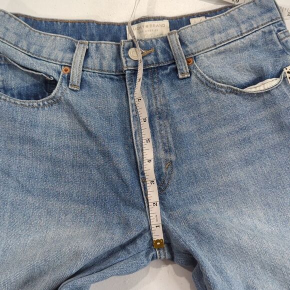 Lucky Brand Jeans womens 2 Blue Relaxed Tapered Light Wash Embroidered Trim - Picture 14 of 15